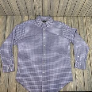 Ralph Lauren Men Classic Button Down Plaid Checked Dress Casual Shirt Sz 15.5 32